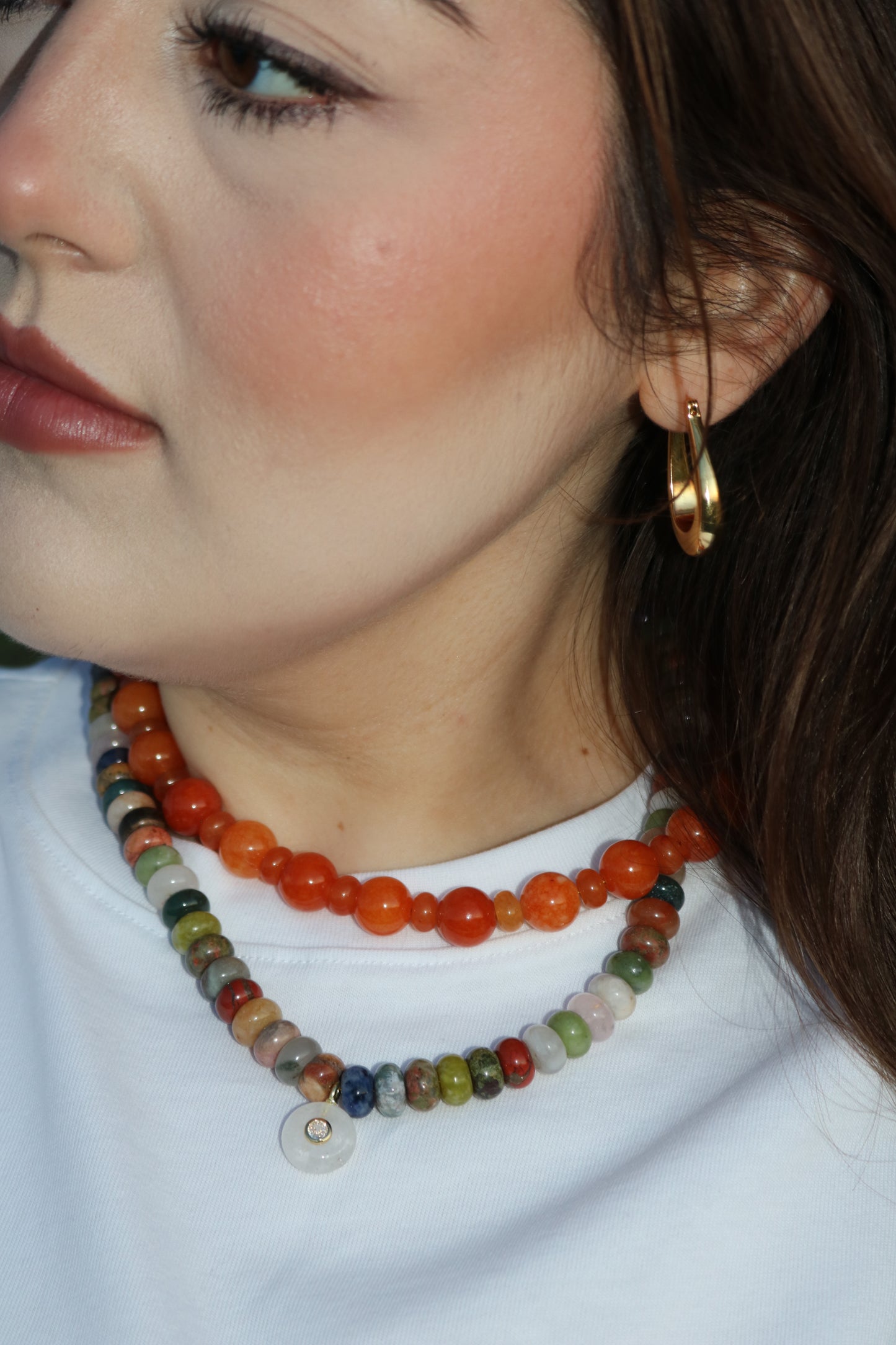 Orange Malaysian Jade Necklace