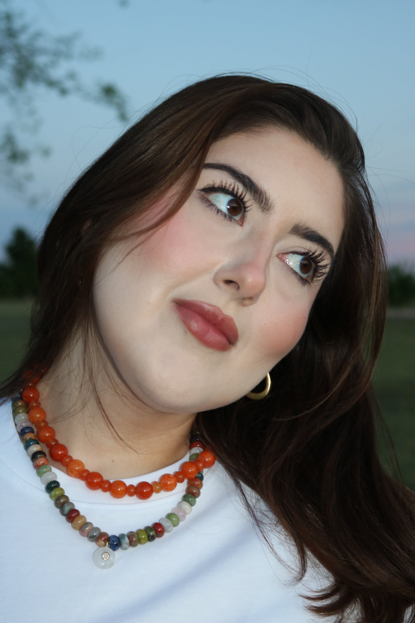 Orange Malaysian Jade Necklace