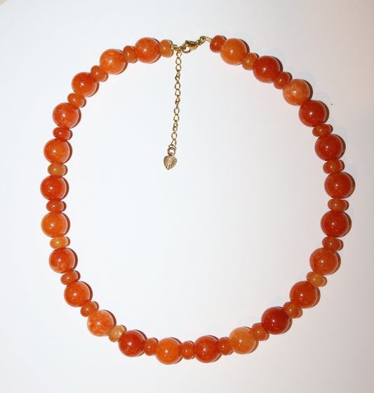 Orange Malaysian Jade Necklace